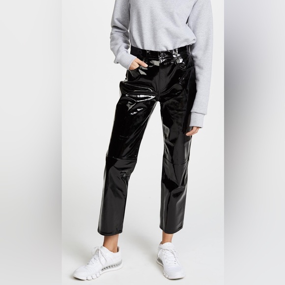 rag & bone patent leather crop straight leg pant size 27 - Picture 3 of 12